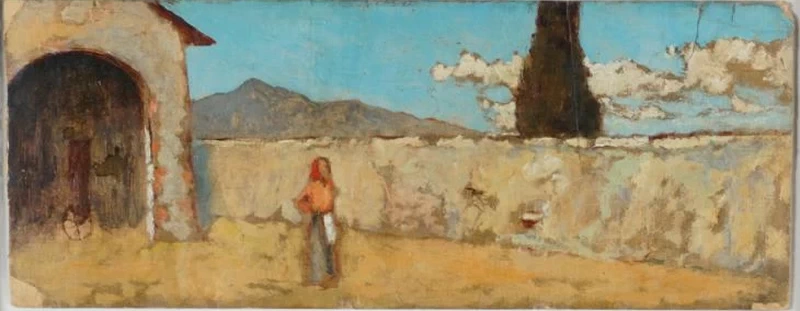 Paesaggio con contadino